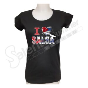 T-Shirt Donna Avanti Salsa Latino Americano Nero Stampa Digitale DTF Maglietta Eventi Regalo Cotone Salento Summer Design Ruffano