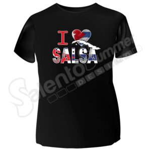 T-Shirt Uomo Avanti Salsa Latino Americano Nero Stampa Digitale DTF Maglietta Eventi Regalo Cotone Salento Summer Design Ruffano